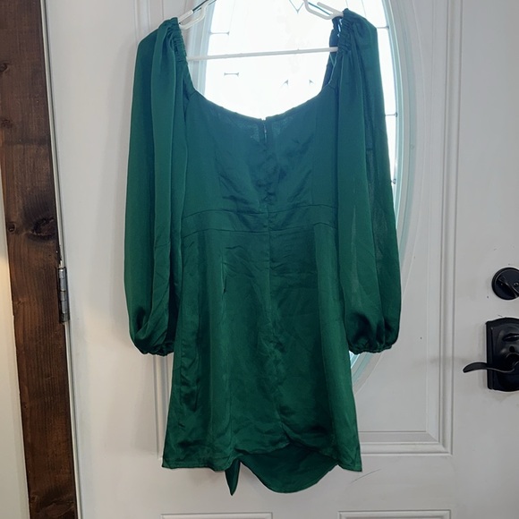 nwt Skylar Rose Green Satin Mini Dress Womens Size Medium - Picture 5 of 8
